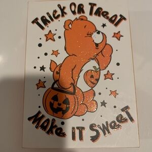 Halloween Bear Graphic Tee Print - Orange & Black